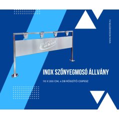   Suport de spălare a covoarelor din oțel inoxidabil, cu 4 cleme de prindere din inox